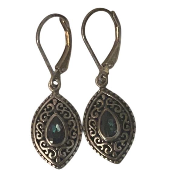 Annika Witt Sterling Silver Teardrop Crystal Drop Dangle Earrings - Picture 1 of 10